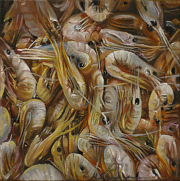 Netzwerk �l auf Leinwand 40 x 40 cm