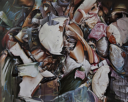 Werkreihe-Rest vom Fest- �l auf Leinwand 120 x 150 cm