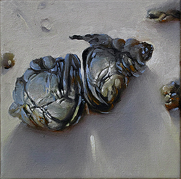 Werkreihe-silence is golden - �l auf Leinwand 20 x 20 cm