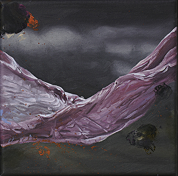 Werkreihe-Endje van de Welt - �l auf Leinwand 20 x 20 cm