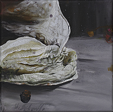 Werkreihe-Endje van de Welt - �l auf Leinwand 20 x 20 cm