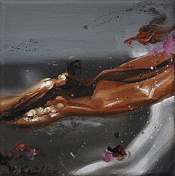 Werkreihe-Endje van de Welt - �l auf Leinwand 20 x 20 cm