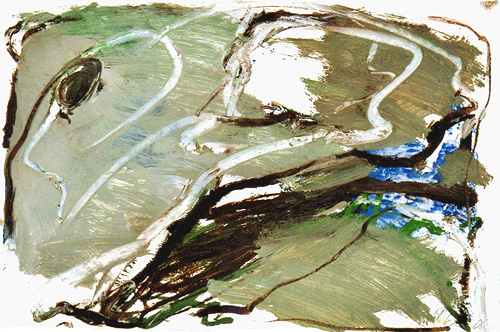 Feld/Grau  &Ouml;l/Papier 32 x 44 cm