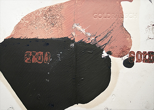 Werkreihe-Goldrausch, Pr�gedruck/Papier 21 x 29 cm