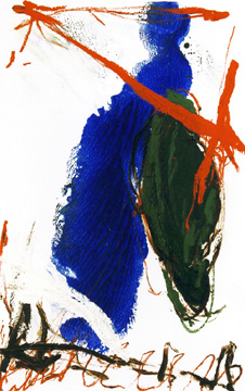 Figur, &Ouml;l/Papier, 49 x 33 cm