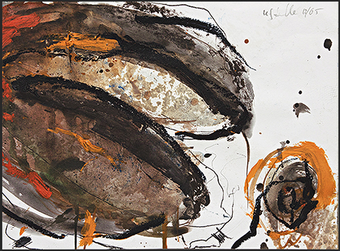 Muschel, �l/Papier 21 x 29 cm