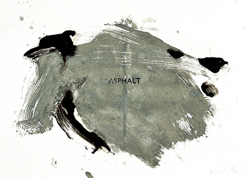 Werkreihe-Asphalt- &Ouml;l/Papier, 29 x 41 cm
