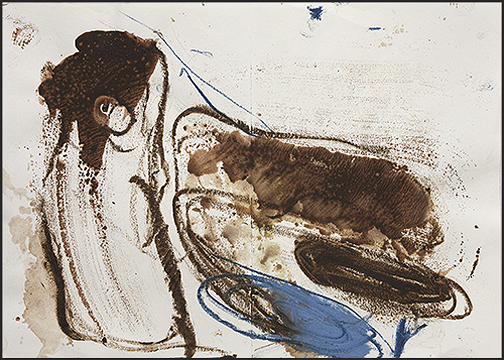 Raum II, �l/Papier 21 x 29 cm