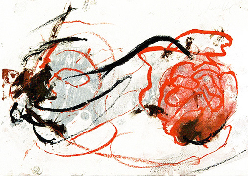 Werkreihe-Rosrbud- &Ouml;l/Papier, 28 x 41 cm