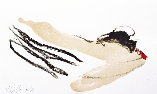 Engel I, &Ouml;l/Papie,r  30 x 50 cm